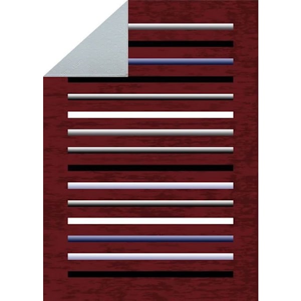 Teppe - MANI TEXTILE - Bordeaux-striper - 200x290 cm - Antiskli - Maskinvaskbar Bordeaux