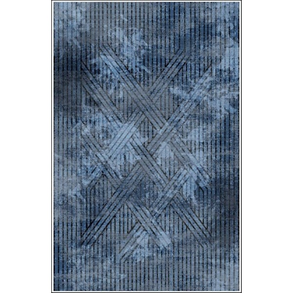 Matta - FISUN - Blå - 200x300 cm - Antislip - Maskintvättbar - Modern Blå