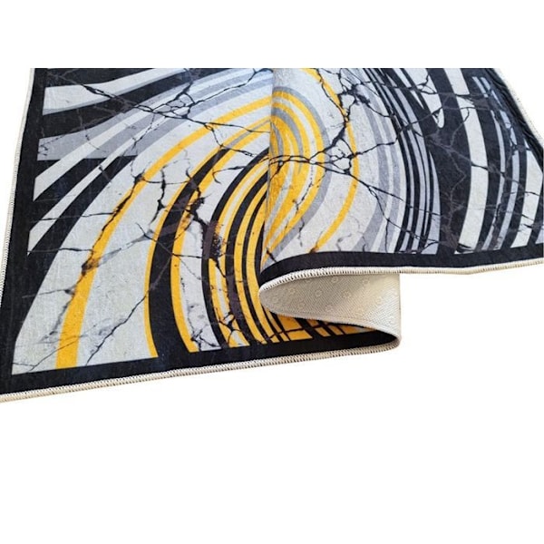 Tæppe - MANI TEXTILE - TOURBILLON - Gul - 200x290 cm - Antiskrid og maskinvaskbart