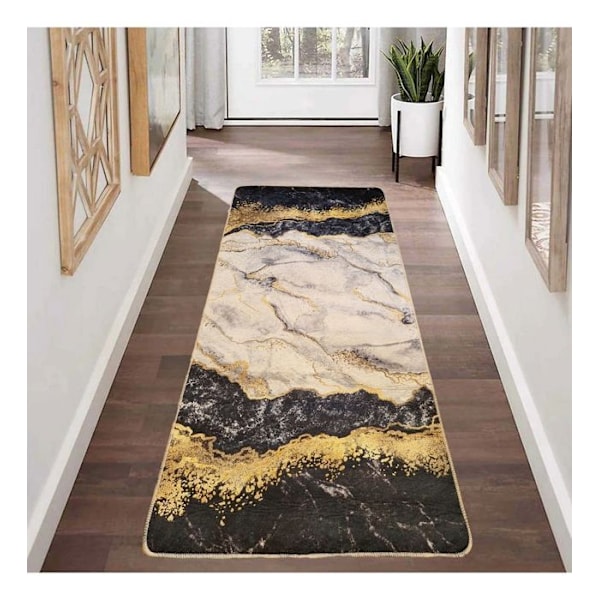 Matto - KULTA - 80x150 - Musta - Moderni - Liukumaton sort