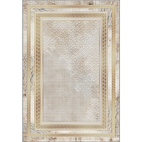 Tæppe - NAJAT - Guld - 160x230 cm - Skridsikkert - Maskinvaskbart - Moderne Beige