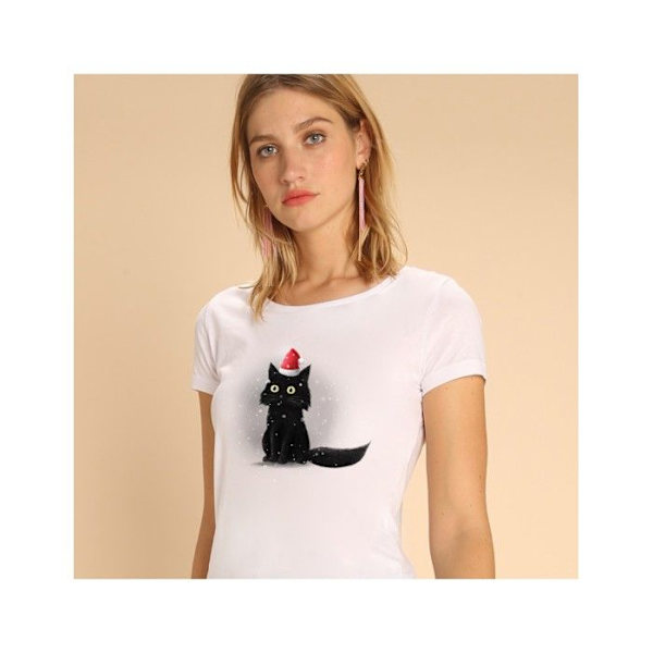 Wooop - TSHIRT KVINNA JULKATT M Vit M
