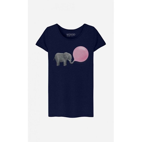 Wooop - TSHIRT KVINNA JUMBO BUBBLE GUM L Blå jag