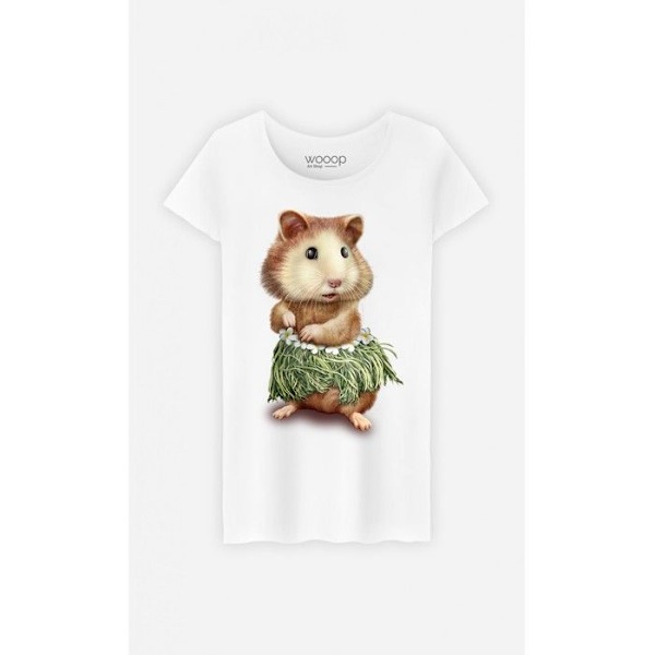 Wooop - TSHIRT KVINNA HAMSTER HULA XL Vit XL
