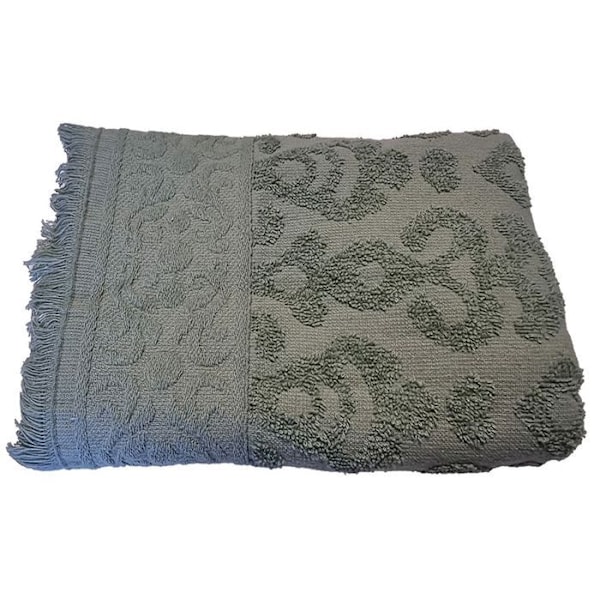 Jacquard-pyyhe hapsuilla 30 x 50 cm - Vihreä Grön