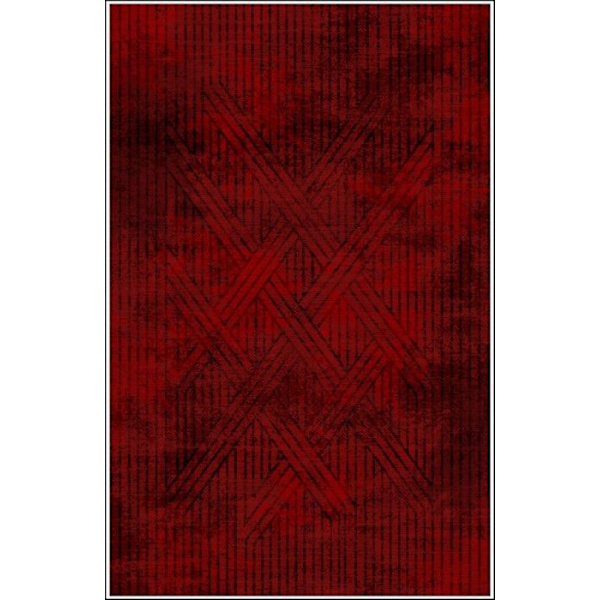 Matta - FISUN - Röd - 80x150 cm - Antislip - Maskintvättbar - Modern Röd