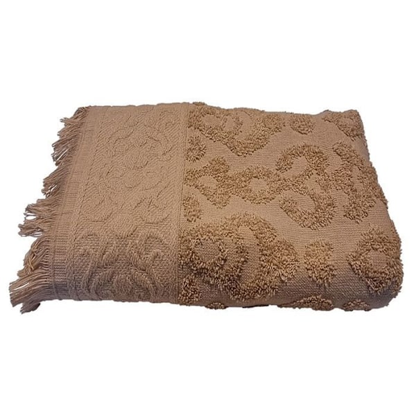 Jacquard-pyyhe hapsuilla 50 x 90 cm - Beige Beige