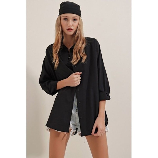 MT Tøj - Chemise OVERSIZE Sort 36 Flerfärgad 36