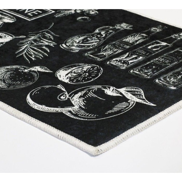 Keittiömatto - Kansainvälinen - Musta - 50x120 cm - Liukumaton - Konepestävä Svart