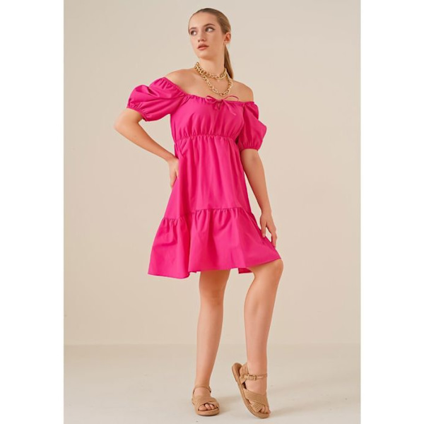 MT Tøj - A-formet Kjole i Poplin Rosa 40 Rosa 40