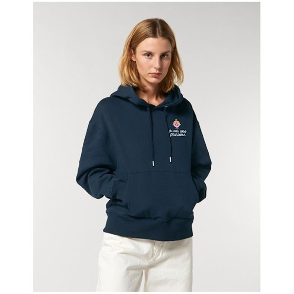 Herre Frue - SWEAT A CAPUCHE KVINDE JEG ER EN PRINSESSE HJERTE M Blå M