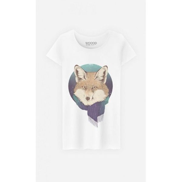 Wooop - TSHIRT KVINNA VINTER RÄV M Vit M