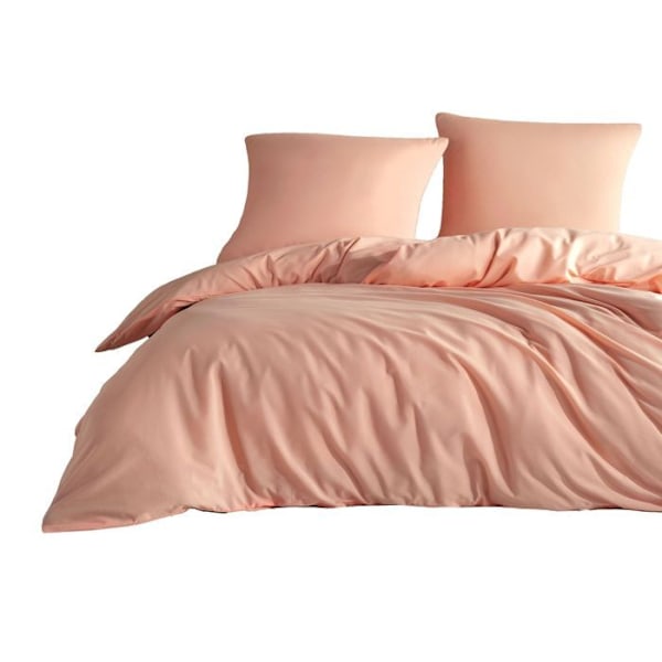 Sängset - UNI - Korall - 140x200 - 1 påslakan - 1 örngott Orange