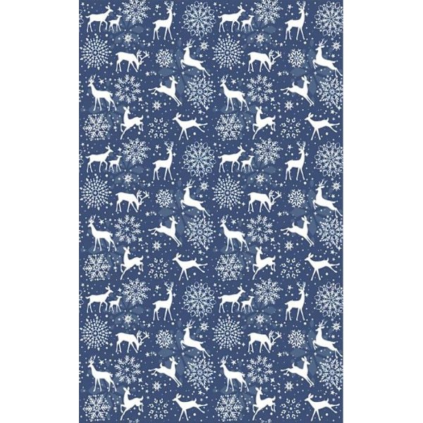 Matta - Jul - Blå Rena - 70x140 cm - Halkfri - Maskintvättbar Blå