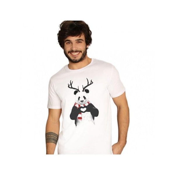 Wooop - T-Paita MIEHET XMAS PANDA L Vit jag