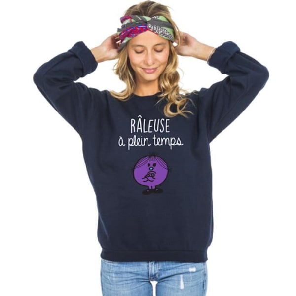 Sweat RÂLEUSE HELTID NAVY - Sweat 100% bomull av hög kvalité. Tryckt tröja i Frankrike marinblå XS