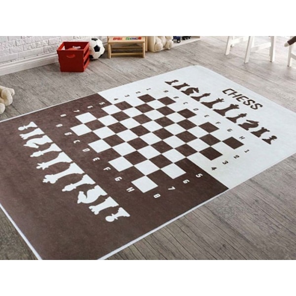 Modern matta - MANI TEXTILE - Brun - 80x150 - Syntet - rektangulär kastanj