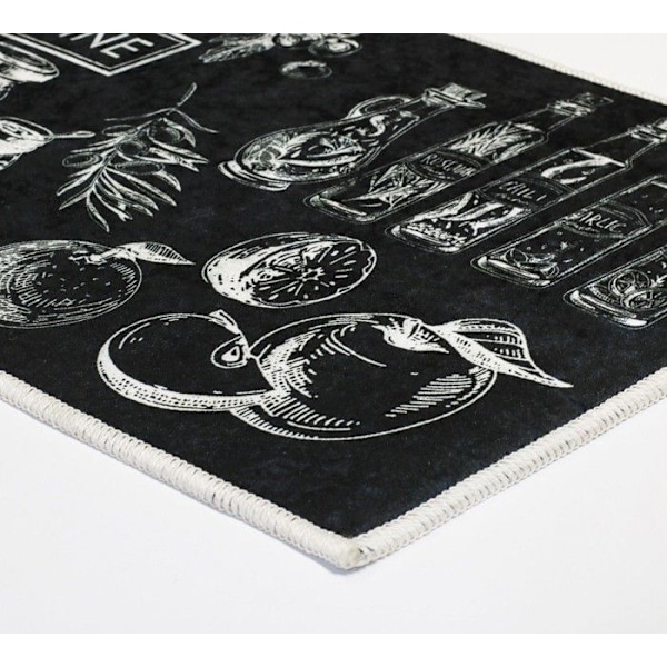 Köksmatta - Internationell - Svart - 90x130 cm - Antiskid - Maskintvättbar Svart