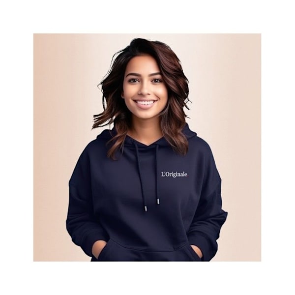 Vi er familie - SWEAT A CAPUCHE FEMME L'ORIGINALE C?UR BLEU XS Blå XS