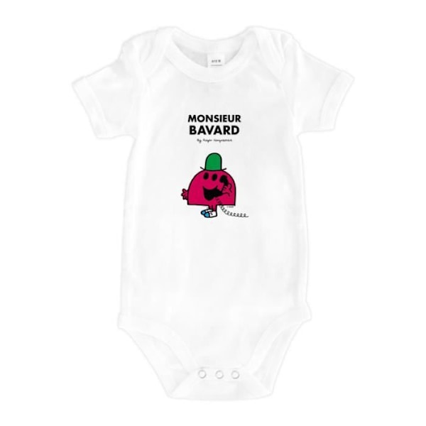 Runko - MONSIEUR MADAME - Monsieur Bavard - 100% puuvillaa - Mukava - Unisex Vit 3-6 månader