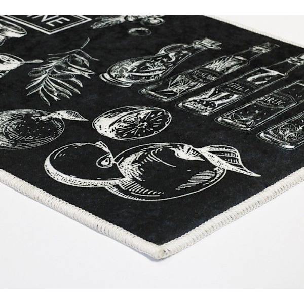 Köksmatta - Internationell - Svart - 60x90 cm - Halkfri - Maskintvättbar Svart