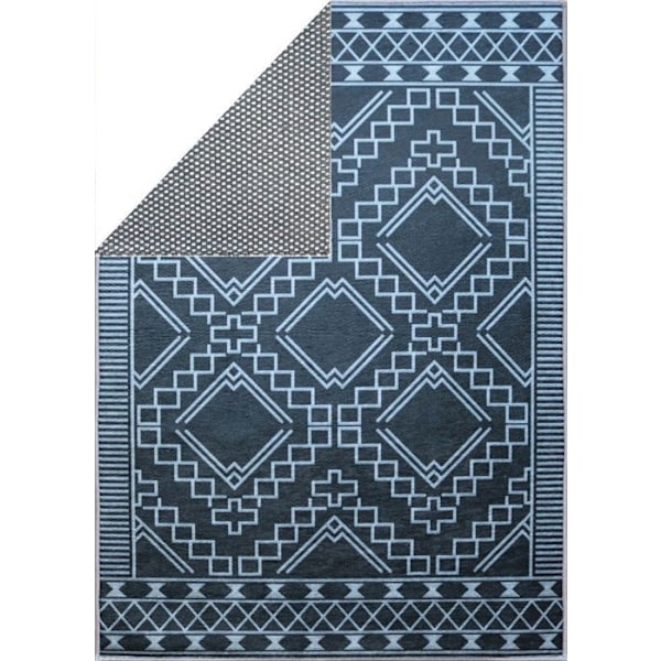 Tæppe - BERBERES - Sort - 160x230 cm - Antiskrid - Vaskbart i maskine - Polyester sort