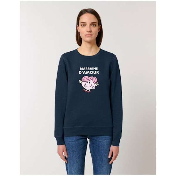 Sweatshirt - Monsieur Madame - Marraine D Amour - Sininen - Pitkät hihat - Pyöreä kaula-aukko Blå M
