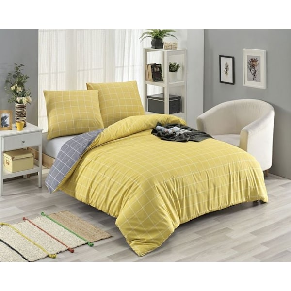 Sängkläder - TRENDY - Gul - 220x240 cm - 80% Bomull - 20% Polyester Gul