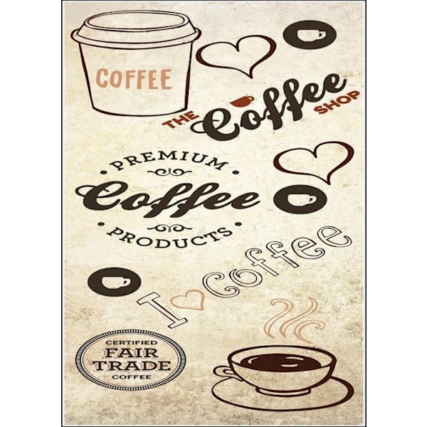 Köksmatta - KÄRLEK KAFFEE - 45x75 - Halkskydd - Maskintvättbar - Mjuk polyester
