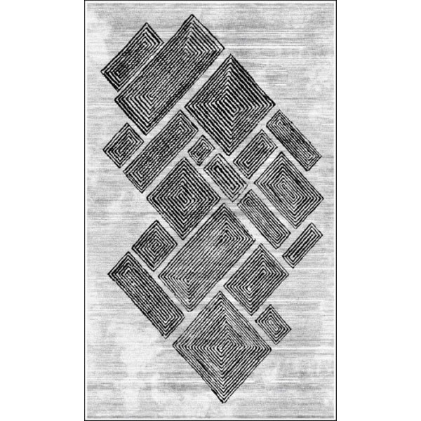 Teppe - ALYA - Grå - 120x180 cm - Skridsikker - Maskinvaskbar - 100% Latex Grå