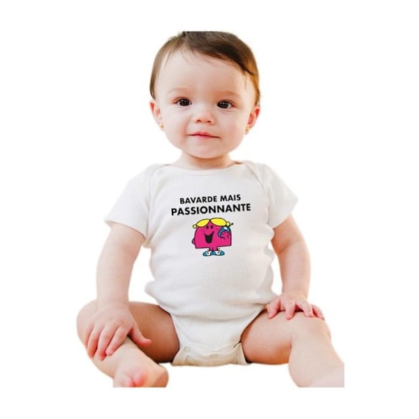 Monsieur Madame - BODYS BEBE BAVARDE MEN INTRESSANT 6/12 månader Vit 6-12 månader