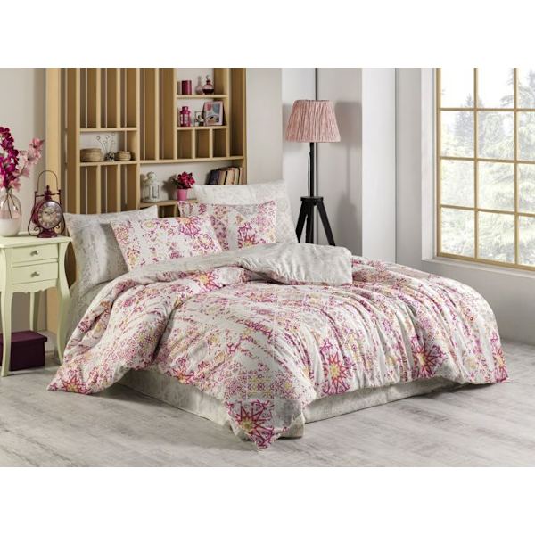 Sängkläder - ALESSI - 240x260 - Tryckt - 1 påslakan - 2 örngott Beige