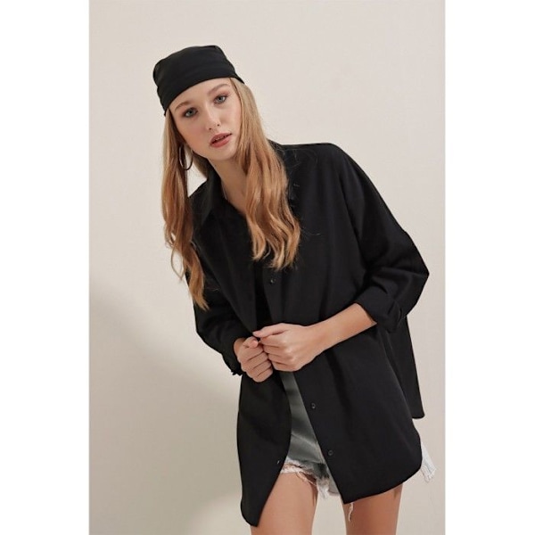 MT Tøj - Chemise OVERSIZE Sort 36 Flerfärgad 36