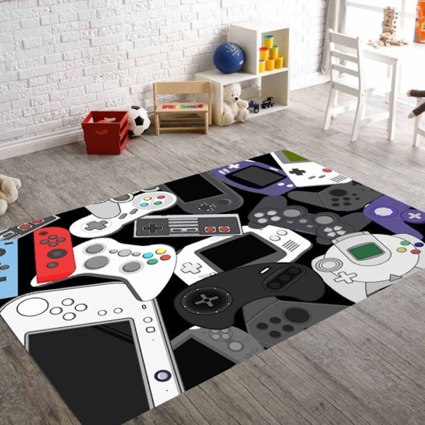 Teppe barnrom 120x180 cm Polyester Gamer Spelare