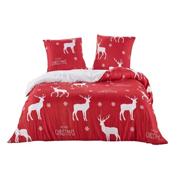 Sänkysetti - Punainen Porot - 140x200 - 100% Mikrokuitu - 1 tai 2 tyynynpäällistä - Konepestävä 30°C:ssa Röd
