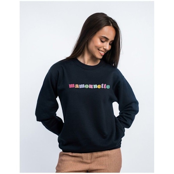 Ma Petite Tribu - Sweat dame "mamounette" Bleu S Blå S