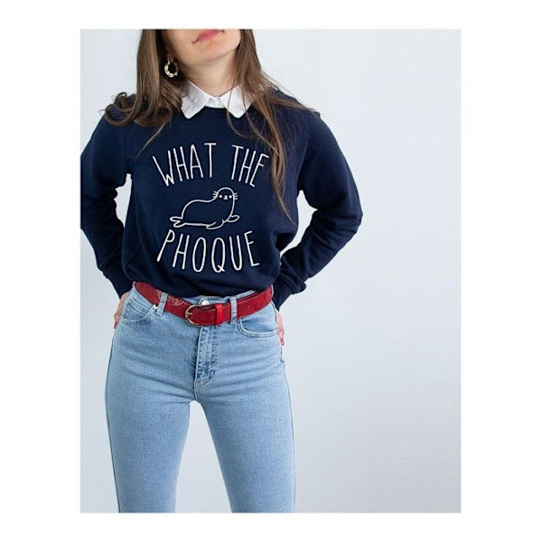SHAMAN - SWEAT FEMME HVA FAEN ER DET BLUE XS Blå XS