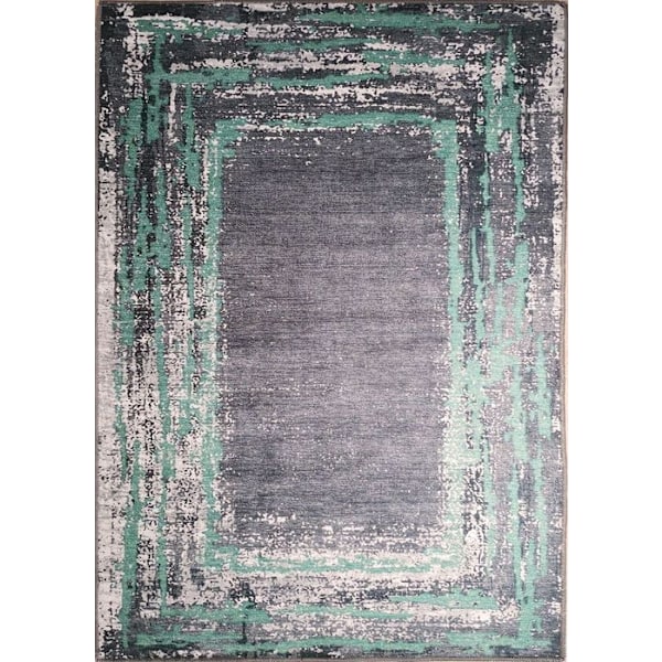 Tapis - MANI TEXTIL - RING - Svart/Grön - 180X270 - Modern - Rektangulär Svart/grön