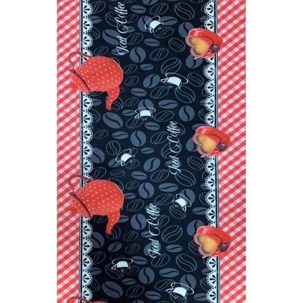 Köksmatta - MANI TEXTIL - KAFFE 50x180cm - Svart - Rektangulär - Andra mönster - Inomhus - Tvättbar KAFFE