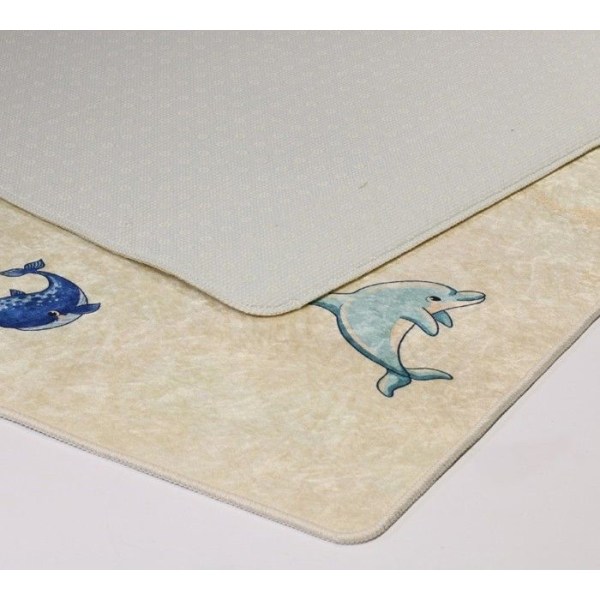 Matta - VÄRLD - Beige - 80x150 cm - Antiglid - Maskintvättbar - Mjuk vid beröring Beige