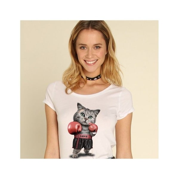 Wooop - TSHIRT KVINNA BOXING KATT S Blå S