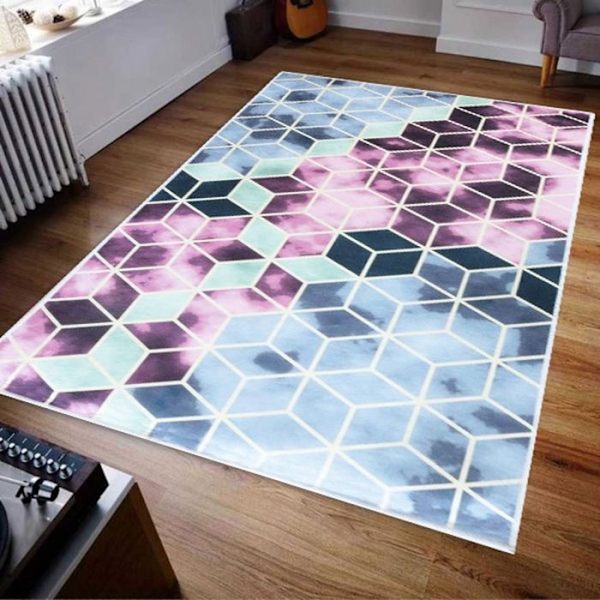 Matta - MANI TEXTILE - LUXE Gyllene, Rosa - Rektangulär - Samtida - Design Guld, Rosa