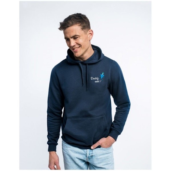 Herre sweat med hætte DADDY COOL HJERTE XL Blå XL