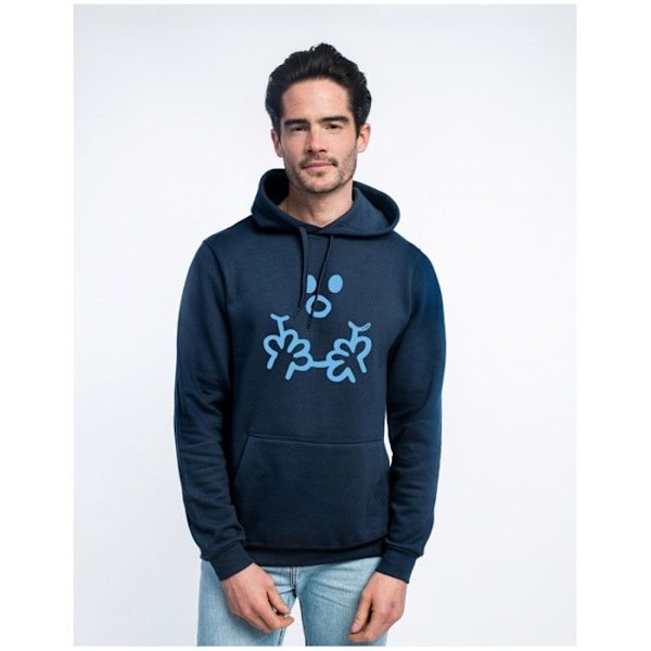 Herre sweatshirt med hætte - Monsieur ansigt XXL Blå XXL