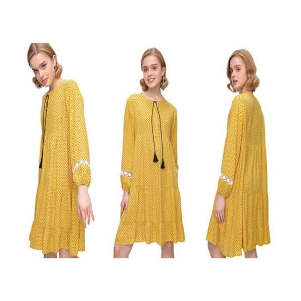 MT Kläder - Robe Volanté Gul 38 - 38