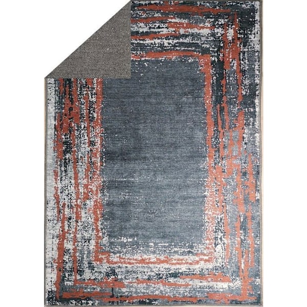 Matto - MANI TEXTILE - RENGAS - Harmaa/Punainen - 160x230 - Moderni - Suorakulmainen Grå/röd