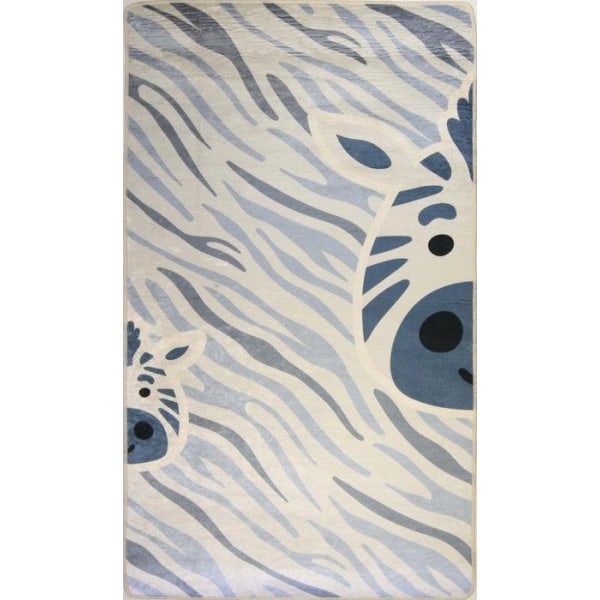 Matto - ZEBRA - Sininen - 80x150 cm - Pehmeä koskettaa - Liukumaton - Konepestävä
