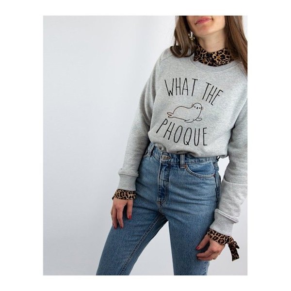 SHAMAN - SWEAT FEMME MITÄ PHOQUE GRIS CHINE XS Grå XS