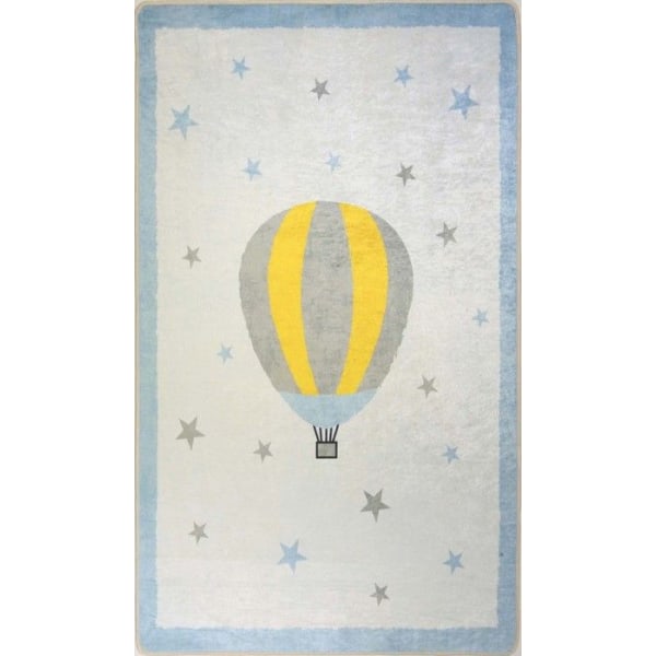 Matta - MONGOLFIERE - Blå - 80x150 cm - Halkfri - Maskintvättbar - Mjuk vid beröring Blå