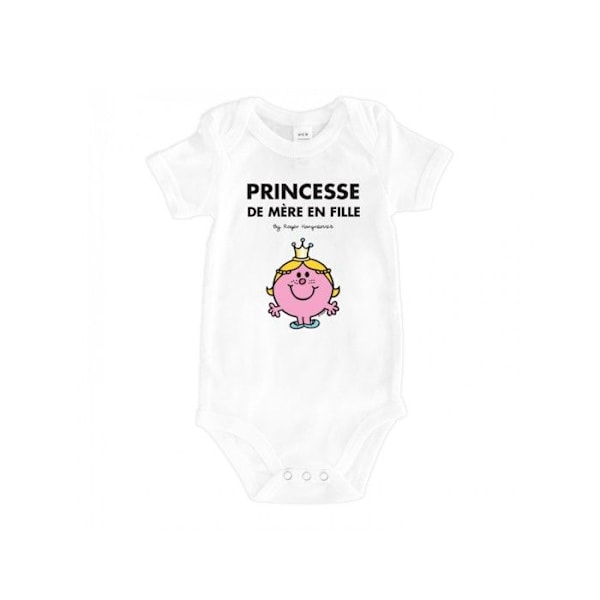 Herra Rouva - Vauvan body "princessa äidiltä tyttärelle" Valkoinen 3/6 kk Vit 3-6 månader